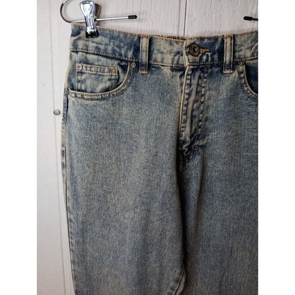 Boohoo Womens Petite 4 Acid Wash Elastic Cuff Jogger Stretchy High Rise Blue NWT - Picture 2 of 7